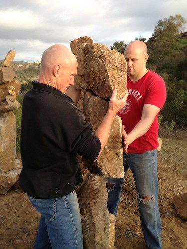 Paul and Brandon lift big stones